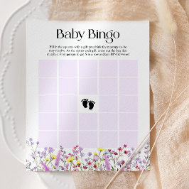 Baby Bingo Boho Wildblume Floral Baby Duschkarte