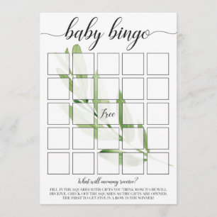 Baby Bingo Cards für Grünpflanzen Baby Shower Them