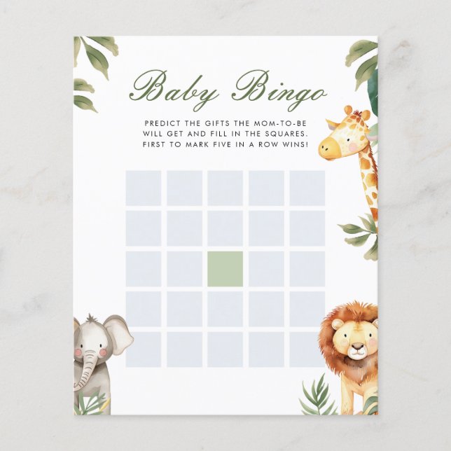 Baby Bingo Ein kleines Wild One Baby Duschspiel (Vorderseite)
