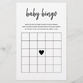 Baby Bingo Minimalistisch Baby Showspiel