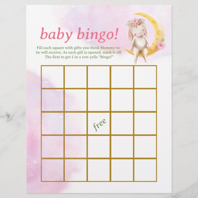 Baby Bingo & Name Race Bunny Baby Showspiel Flyer (Vorne)