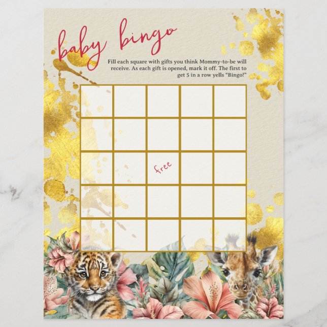 Baby Bingo & Name Race Wild Baby Showspiel Flyer (Vorne)