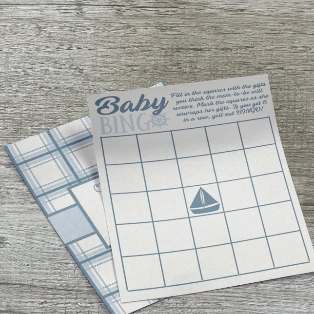 Baby Bingo Nautical Theme Boy Shower Game Flyer (Von Creator hochgeladen)