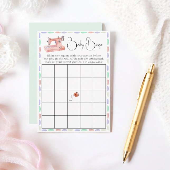 Baby Bingo Pastel Watercolor Stitch Showspiel Begleitkarte (Von Creator hochgeladen)