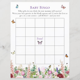 Baby Bingo | Pink Lila Floral & Butterfly Game