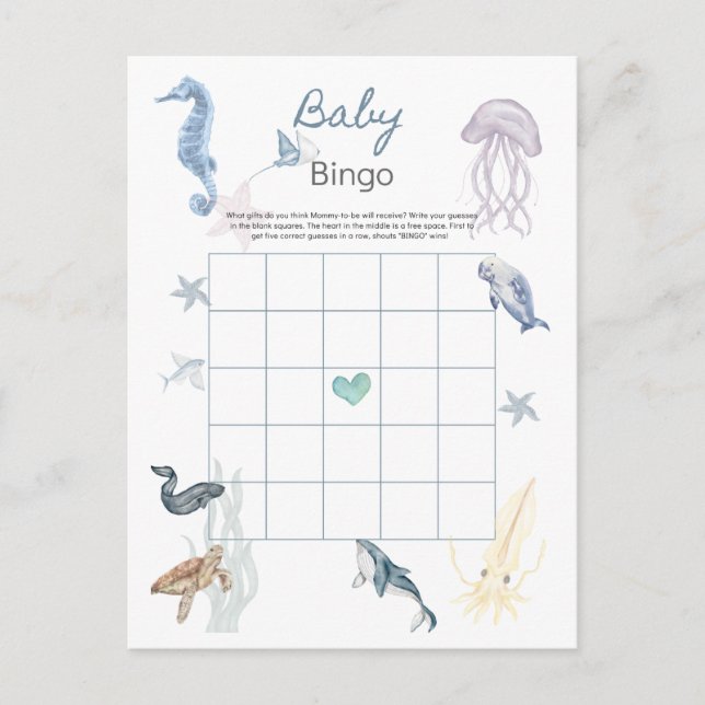BABY BINGO POSTKARTE (Vorderseite)