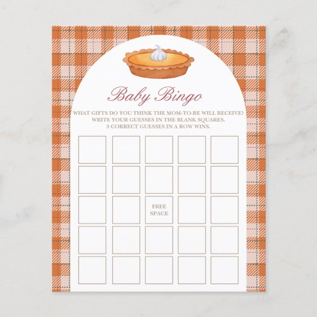 Baby Bingo Süsse Pie Baby Showspiel (Vorderseite)
