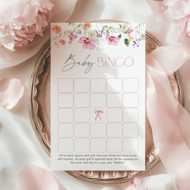 Baby Bingo Wildblume Bow Babydusche (Von Creator hochgeladen)