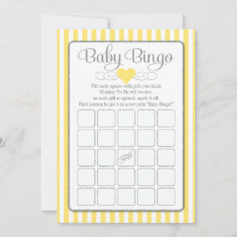Baby Bingo Yellow Gray Baby Showkarten