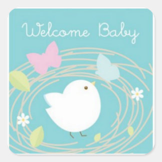 Baby-Bird-Aufkleber Quadratischer Aufkleber