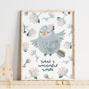 Baby Bird Blue Merveilleux Poster Mondial   Art mu
