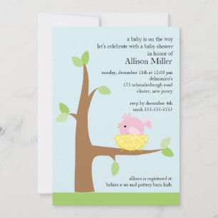 Baby Bird Nest Baby Dusche Einladung