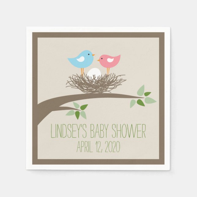 Baby-Bird-Nest | Babyparty Serviette (Vorderseite)