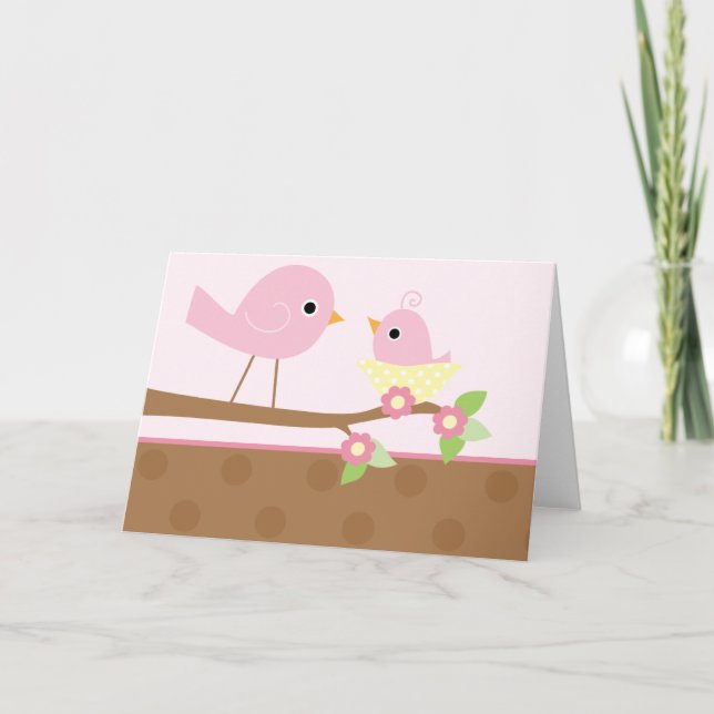 Baby Bird's Nest (pink) Karte (Vorderseite)