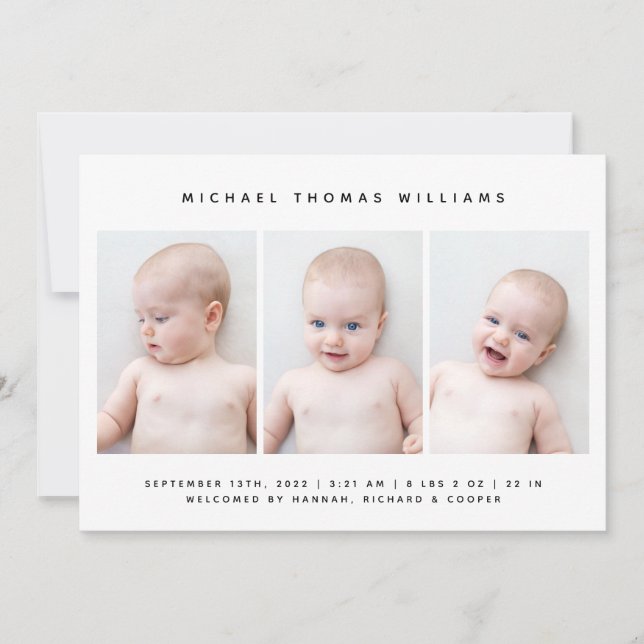 BABY BIRTH-ANKÜNDIGUNG (Vorderseite)