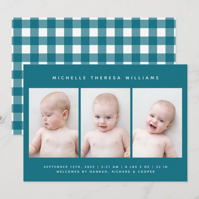 BABY BIRTH-ANKÜNDIGUNG (Vorne/Hinten)