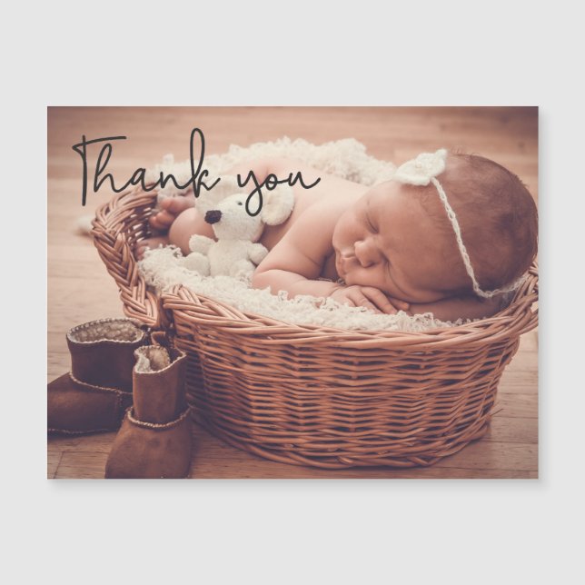 Baby Birth Announction Vielen Dank Magnetkarte (Vorderseite)