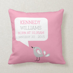 Baby Birth Keepake Custom Pillow Farbe Rosa Kissen