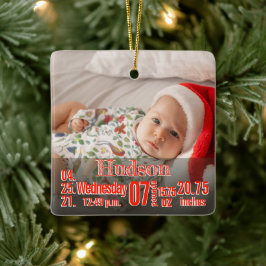 Baby Birth Stats Birth Record Weihnachtsgebäck Fot Keramikornament