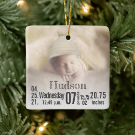 Baby Birth Stats Birth Record Weihnachtsgebäck Fot Keramikornament