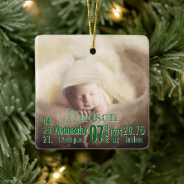 Baby Birth Stats Birth Record Weihnachtsgebäck Fot Keramikornament