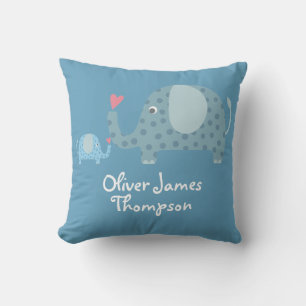 Baby Birth Stats Personalisiert Polka Dot Elefante Kissen