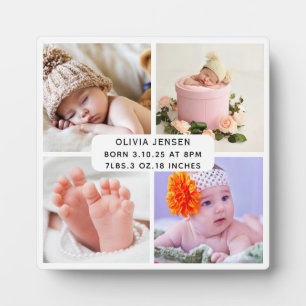 Baby Birth Stats Vier Fotomaterial Fotoplatte