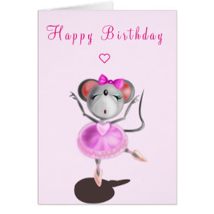 Baby Birthday Card Ballet dancer souris - Ballerin