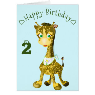 Baby Birthday Card Happy Baby Giraffe - Ihr Text