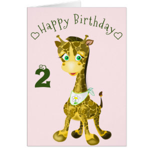 Baby Birthday Card happy Giraffe - Personnalisé