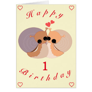 Baby Birthday Card Kleines Schneckenpaar - Ihr Tex