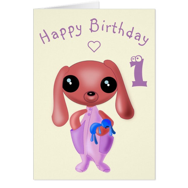 Baby Birthday Card Little Bunny - Petsonalized (Vorne)