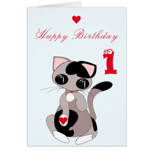 Baby Birthday Card Little Kitten - Personalisiert