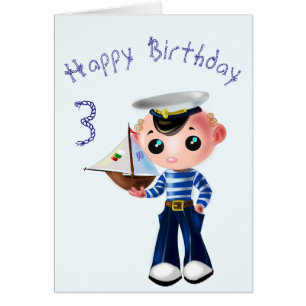 Baby Birthday Card Little Sailor - Personalisiert
