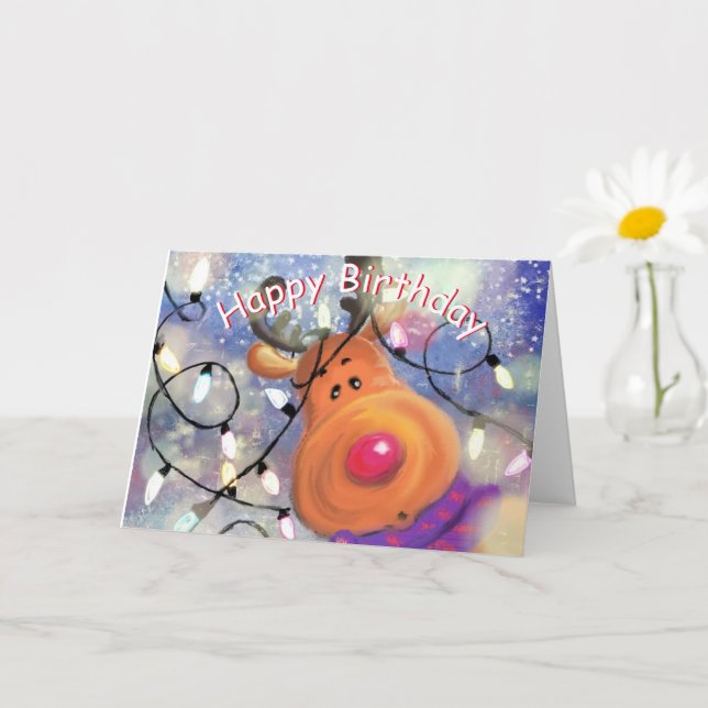 Baby Birthday Card mit Happy Christmas Rentier Karte (Kleine Pflanze)