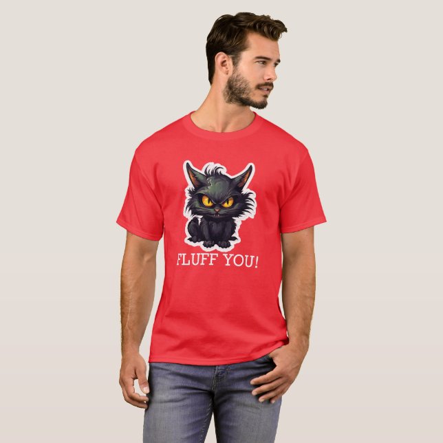 Baby Black Cat Design - Dark T - Shirt (Vorne ganz)