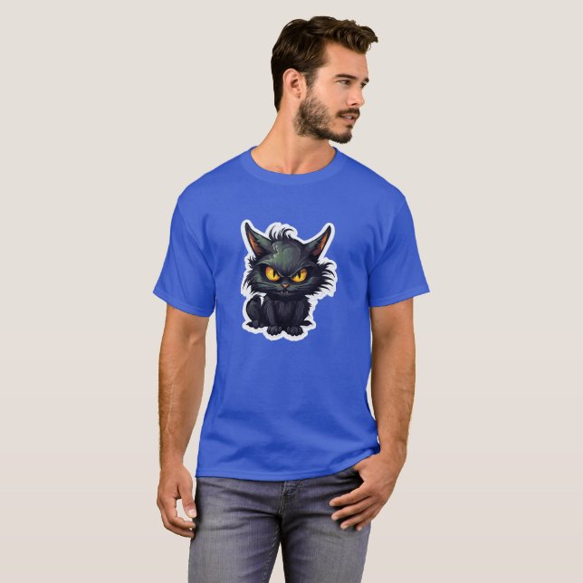 Baby Black Cat Design - Dark T - Shirt (Vorne ganz)