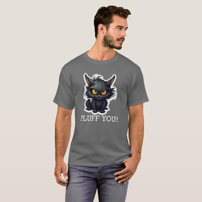 Baby Black Cat Design - Dark T - Shirt (Vorne ganz)