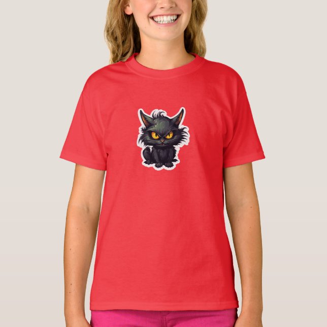 Baby Black Cat Design - Girls' Basic-T - Shirt (Vorderseite)