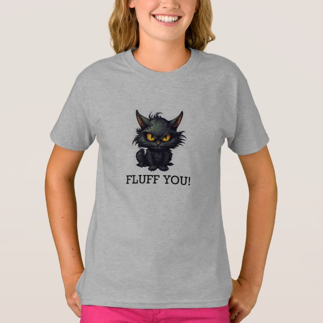 Baby Black Cat Design - Girls' Basic-T - Shirt (Vorderseite)