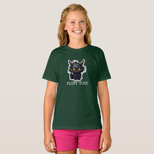 Baby Black Cat Design - Girls' Basic-T - Shirt (Vorne ganz)