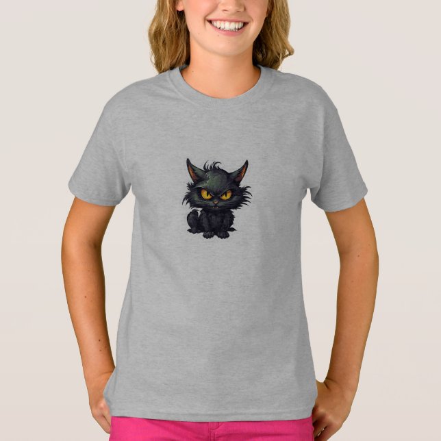 Baby Black Cat Design - Girls' Basic-T - Shirt (Vorderseite)