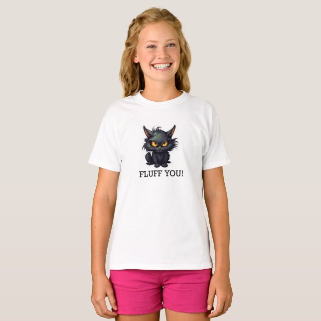 Baby Black Cat Design - Girls' Basic-T - Shirt (Vorne ganz)