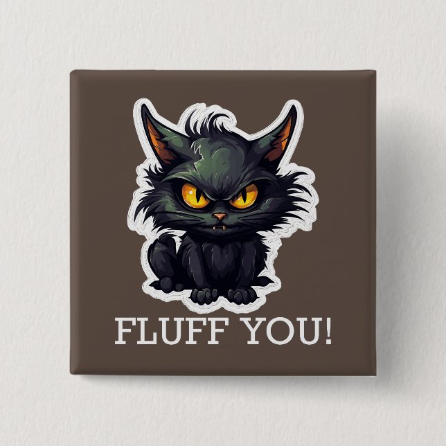 Baby Black Cat Design - Square Button (Vorderseite)