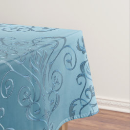 Baby-Blau-Blumendamast Tischdecke