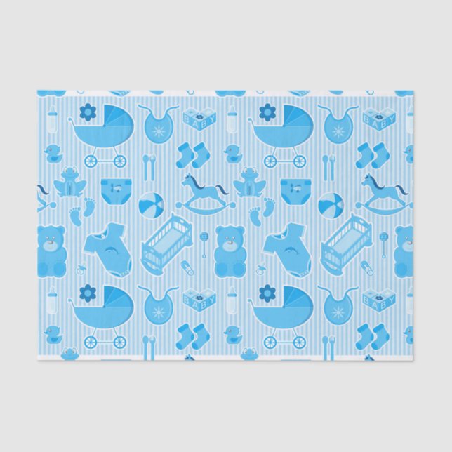 Baby-Blau-Collage Seidenpapier (Vorderseite)