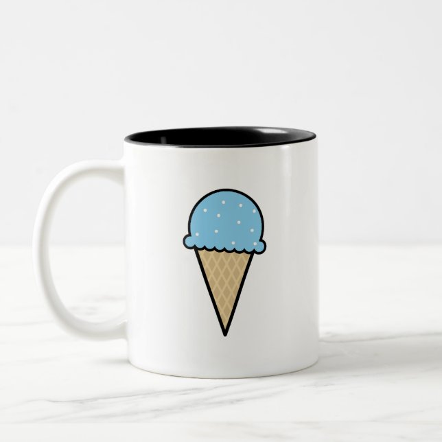 Baby-Blau-Eistüte Zweifarbige Tasse (Links)