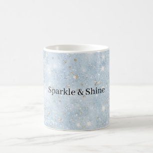 Baby Blau Faux Glitter Kaffeetasse