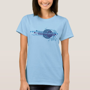 Baby-Blau-grafischer Kreis-Colorado-T - Shirt