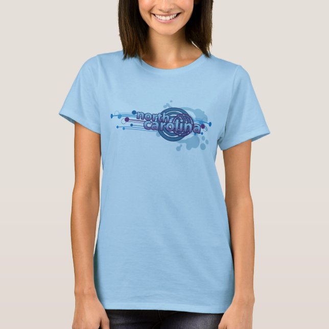 Baby-Blau-grafischer Kreis-Nord-CarolinaT - Shirt (Vorderseite)